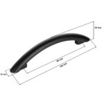 Uchwyt meblowy łuk 96mm czarny mat - wymiary