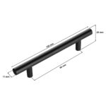 Uchwyt meblowy reling 96mm czarny mat - wymiary