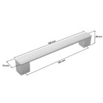 Uchwyt meblowy UC 128mm alu mat - wymiary