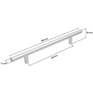 Uchwyt meblowy reling 128mm alu mat - wymiary