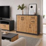 Komoda 3D2S Grafit/Dąb wotan - obrazek 3